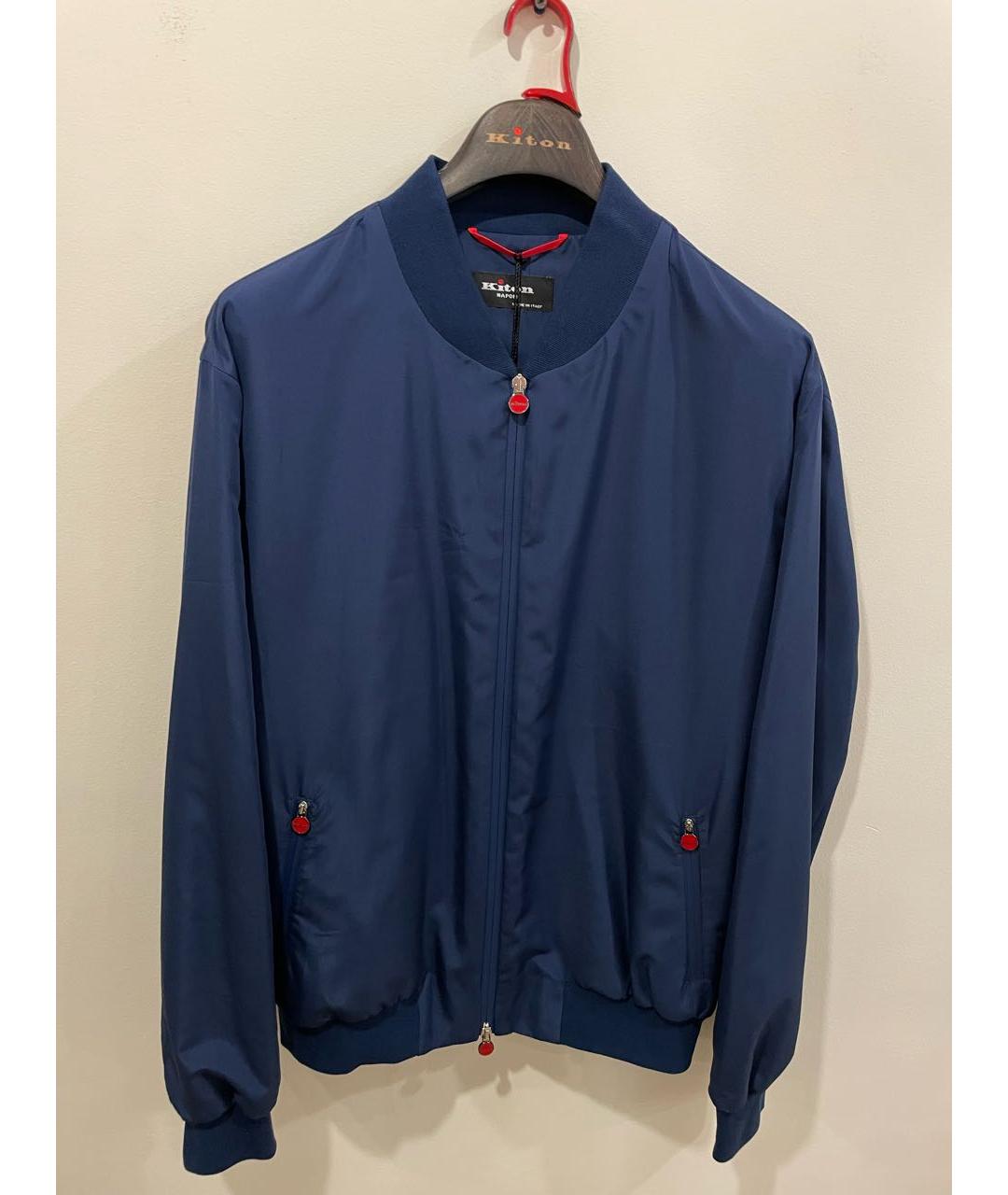 KITON Темно-синие полиэстеровые повседневные брюки, фото 7