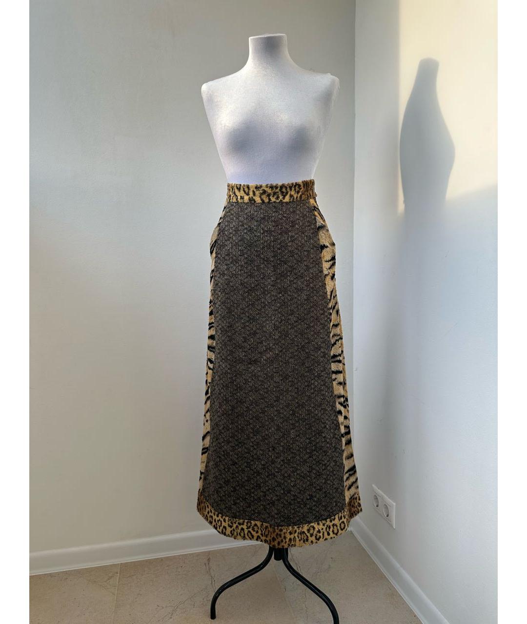 KENZO Серая шерстяная юбка макси, фото 7