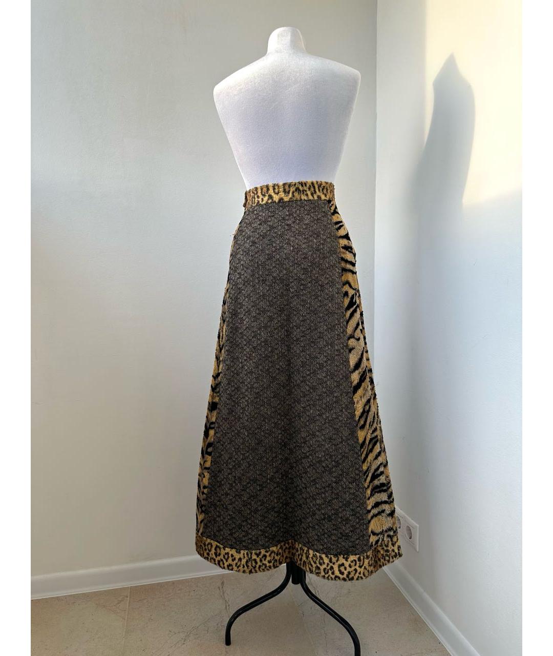 KENZO Серая шерстяная юбка макси, фото 2