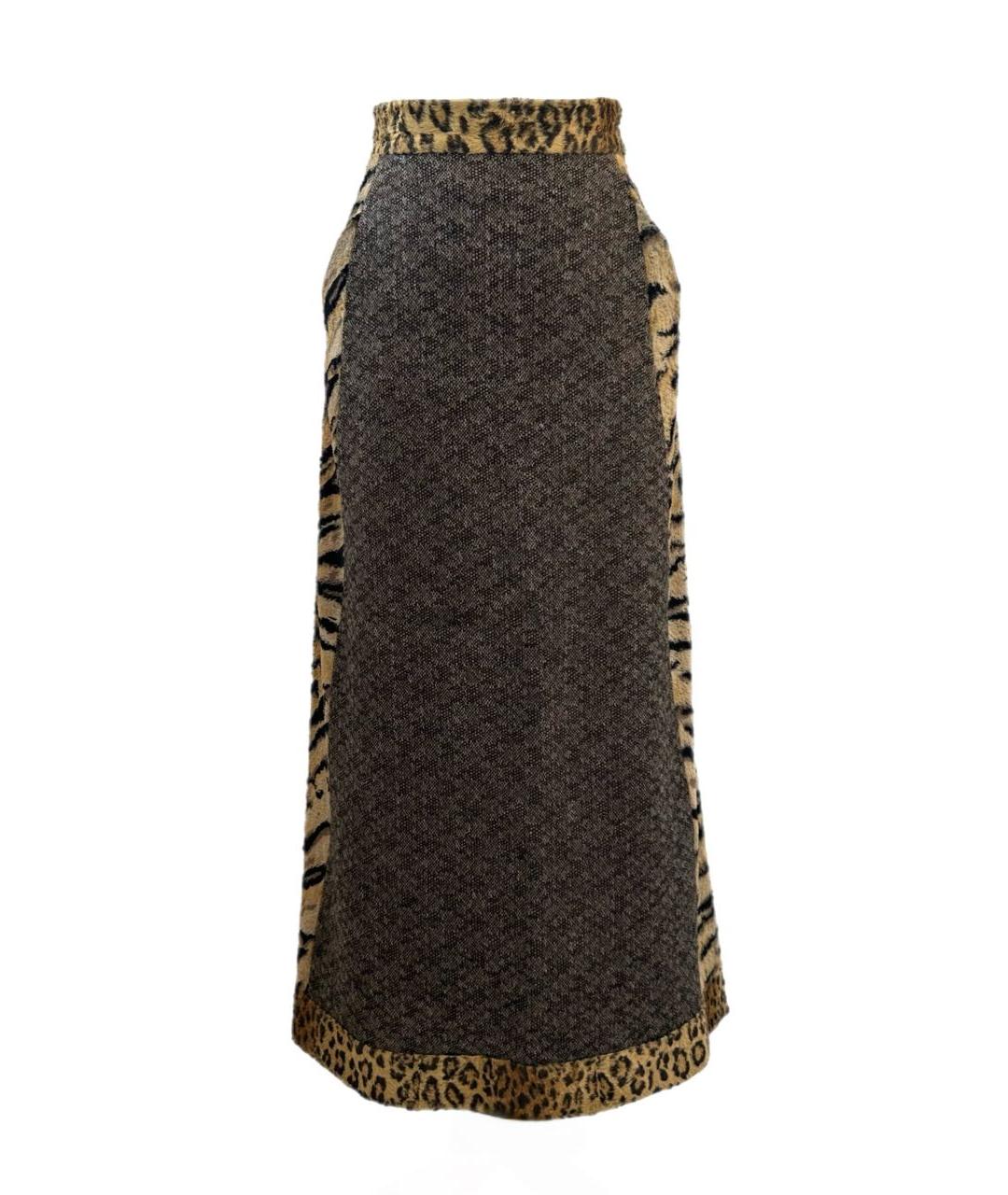 KENZO Серая шерстяная юбка макси, фото 1