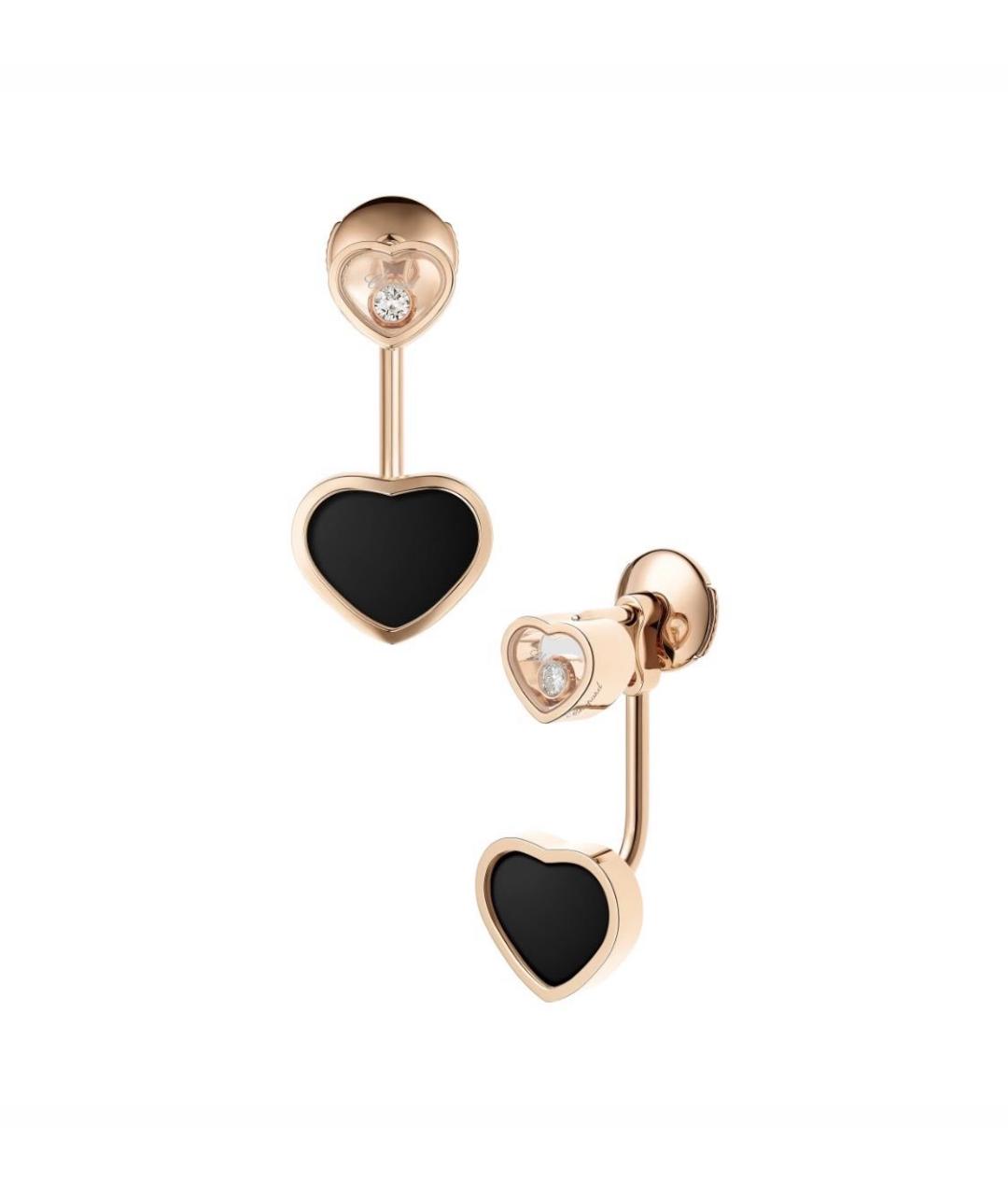 CHOPARD Черные серьги из розового золота, фото 2
