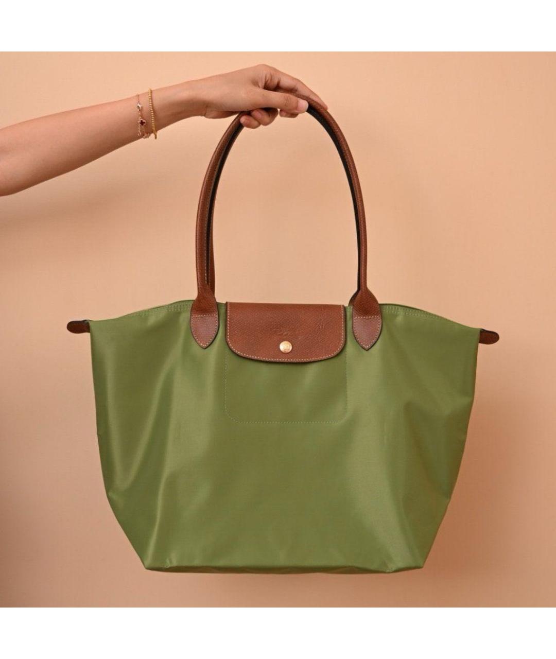 LONGCHAMP Зеленая сумка тоут, фото 4