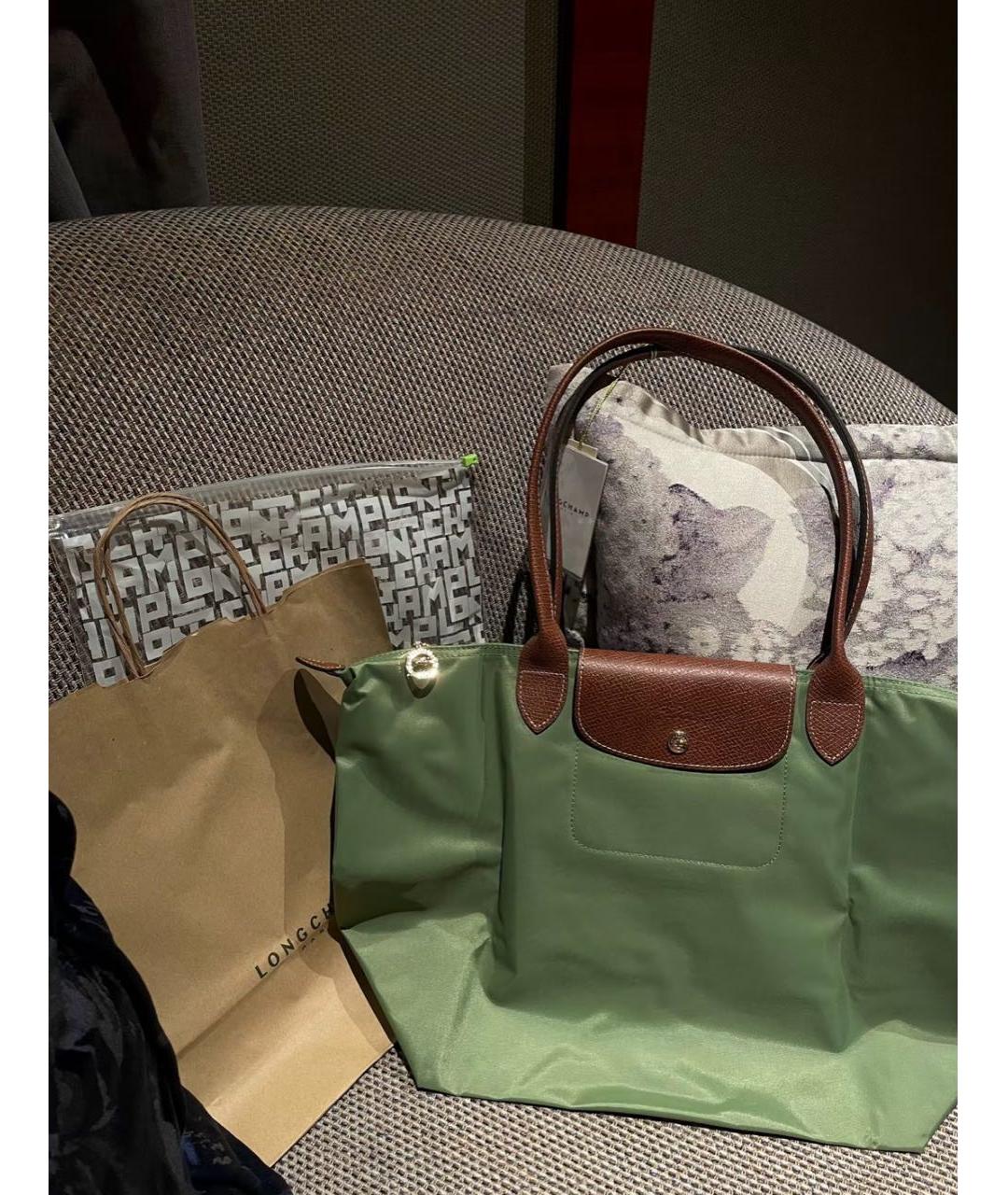 LONGCHAMP Зеленая сумка тоут, фото 5