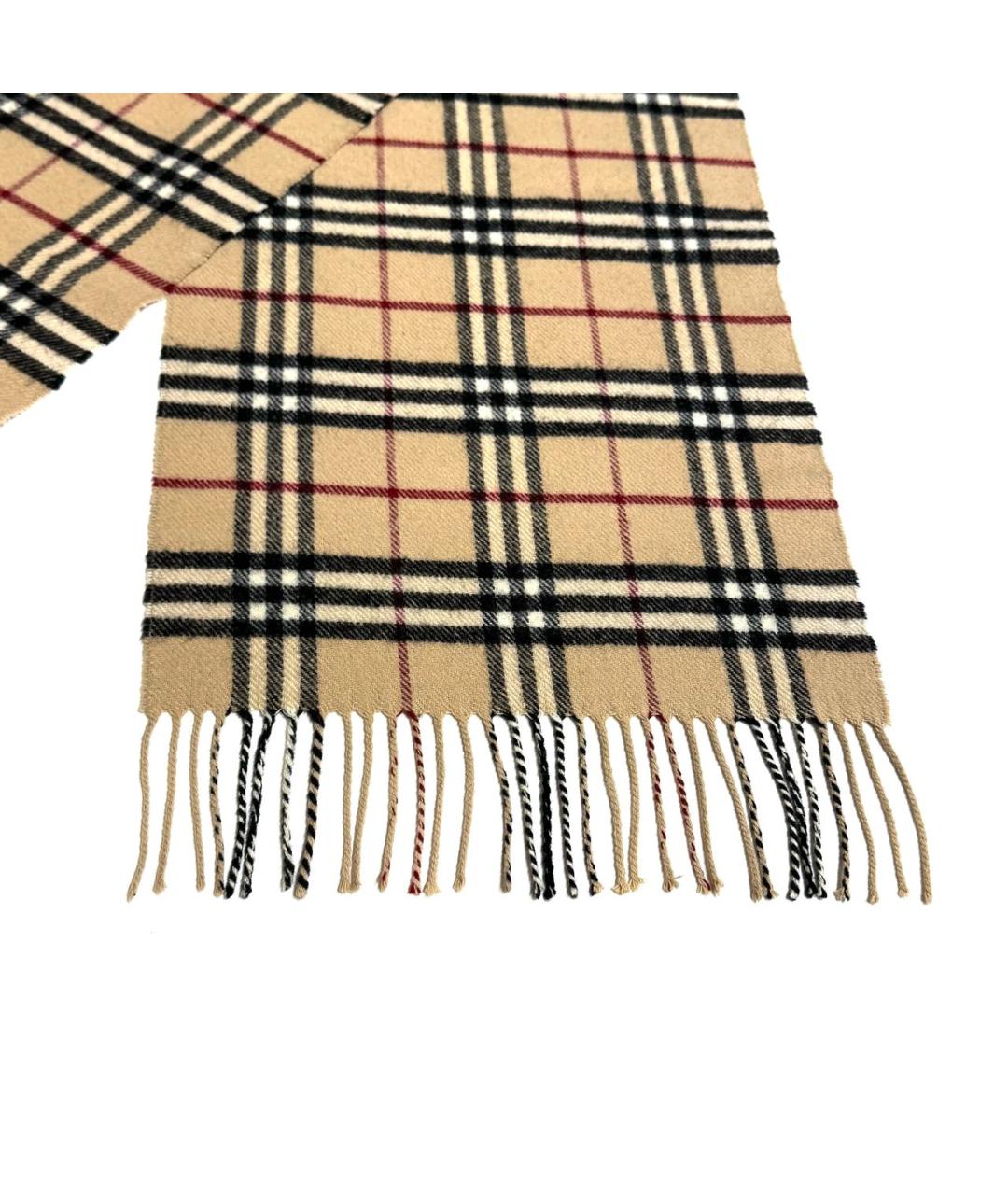 BURBERRY Бежевый шерстяной шарф, фото 4