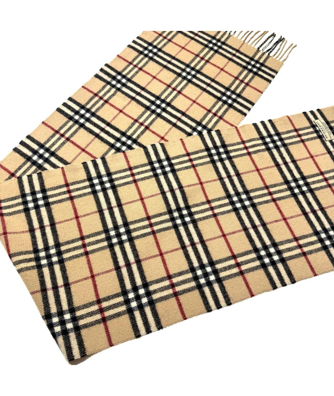 BURBERRY Бежевый шерстяной шарф, фото 3