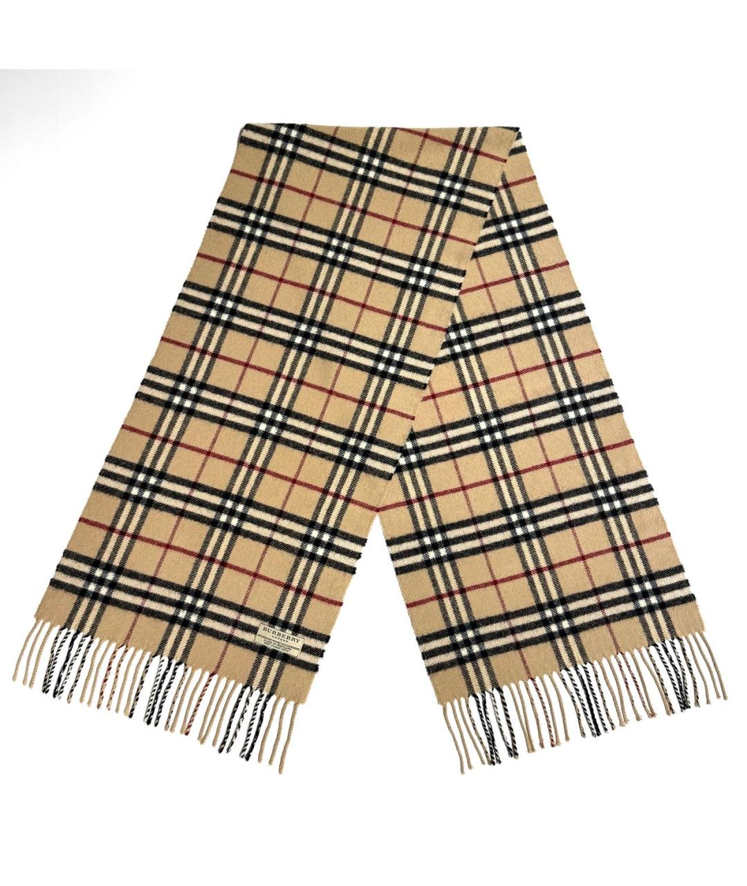 BURBERRY Бежевый шерстяной шарф, фото 6