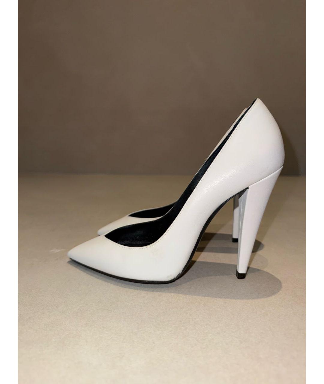 SAINT LAURENT Белые кожаные туфли, фото 3
