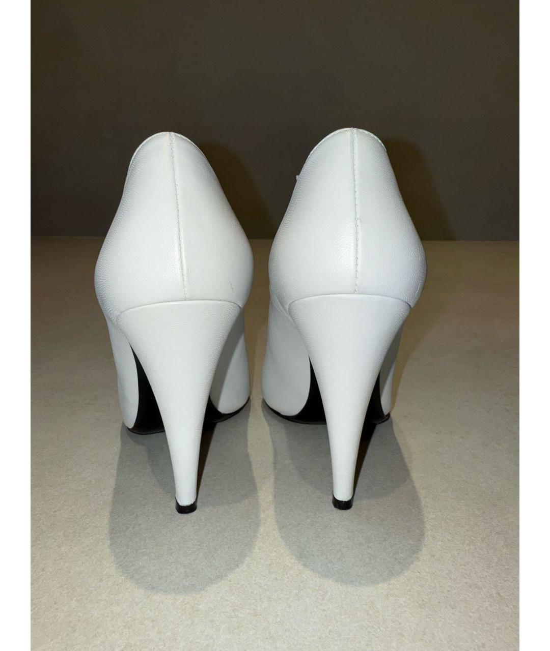 SAINT LAURENT Белые кожаные туфли, фото 4