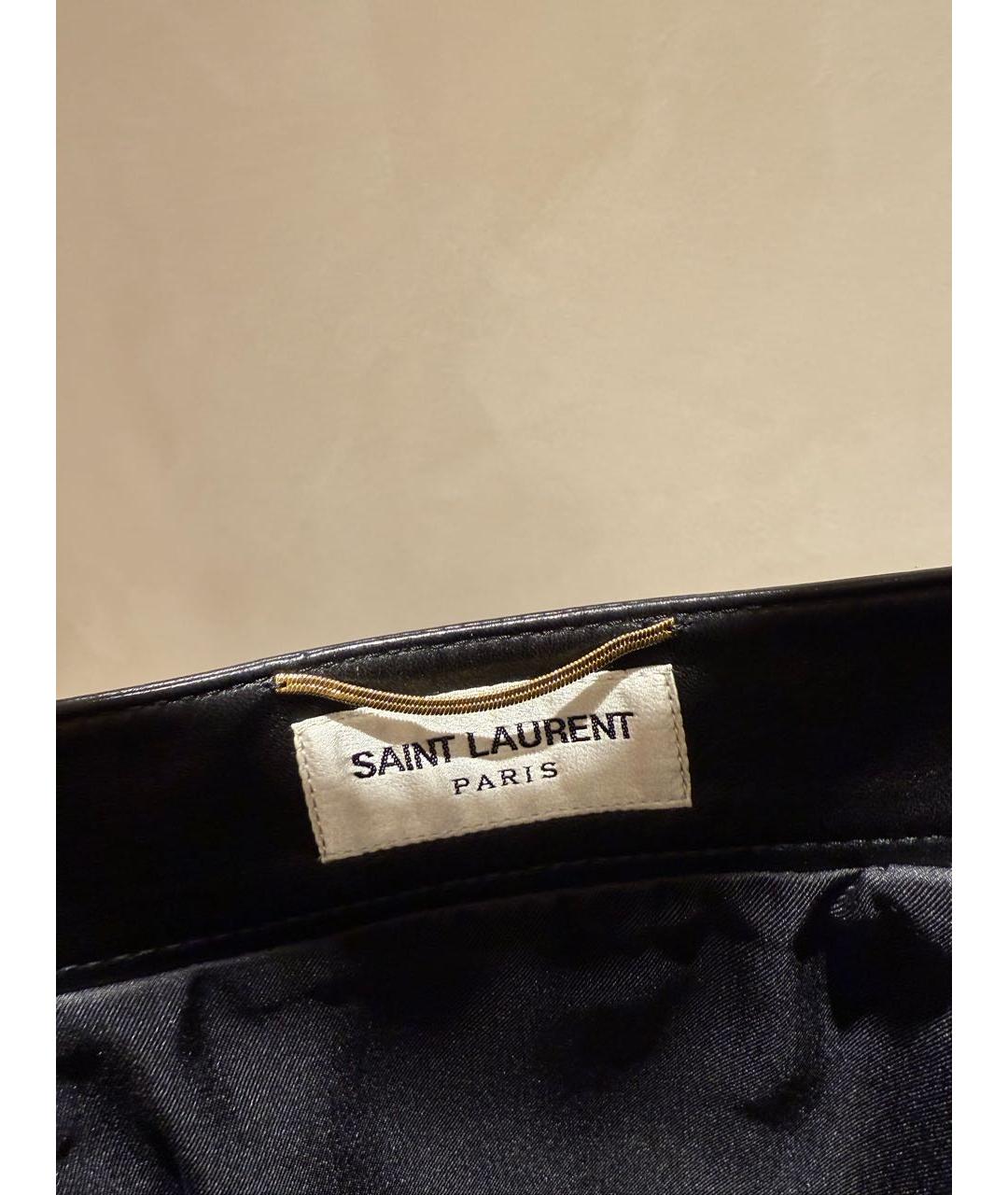 SAINT LAURENT Черная кожаная юбка мини, фото 7