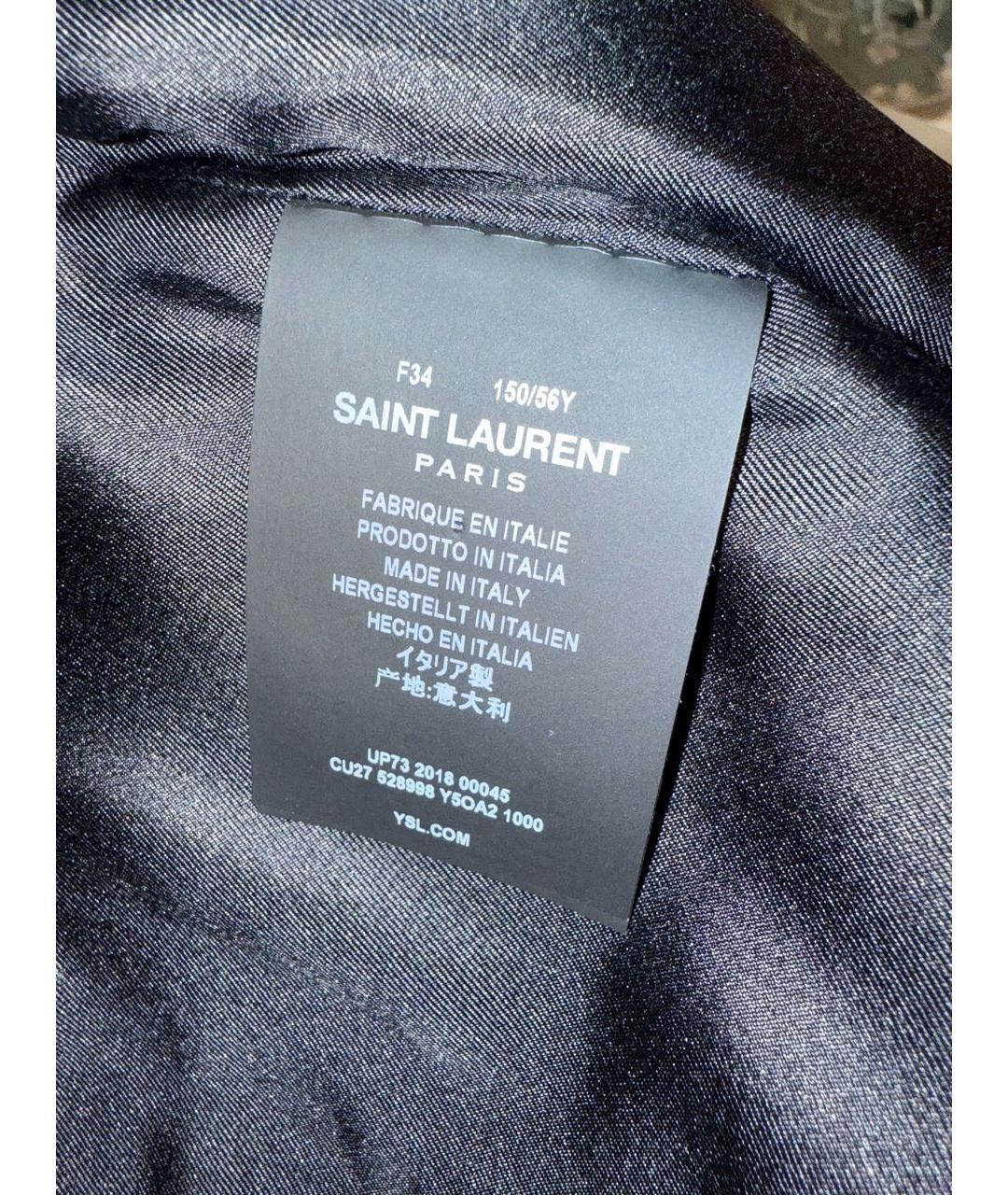 SAINT LAURENT Черная кожаная юбка мини, фото 6
