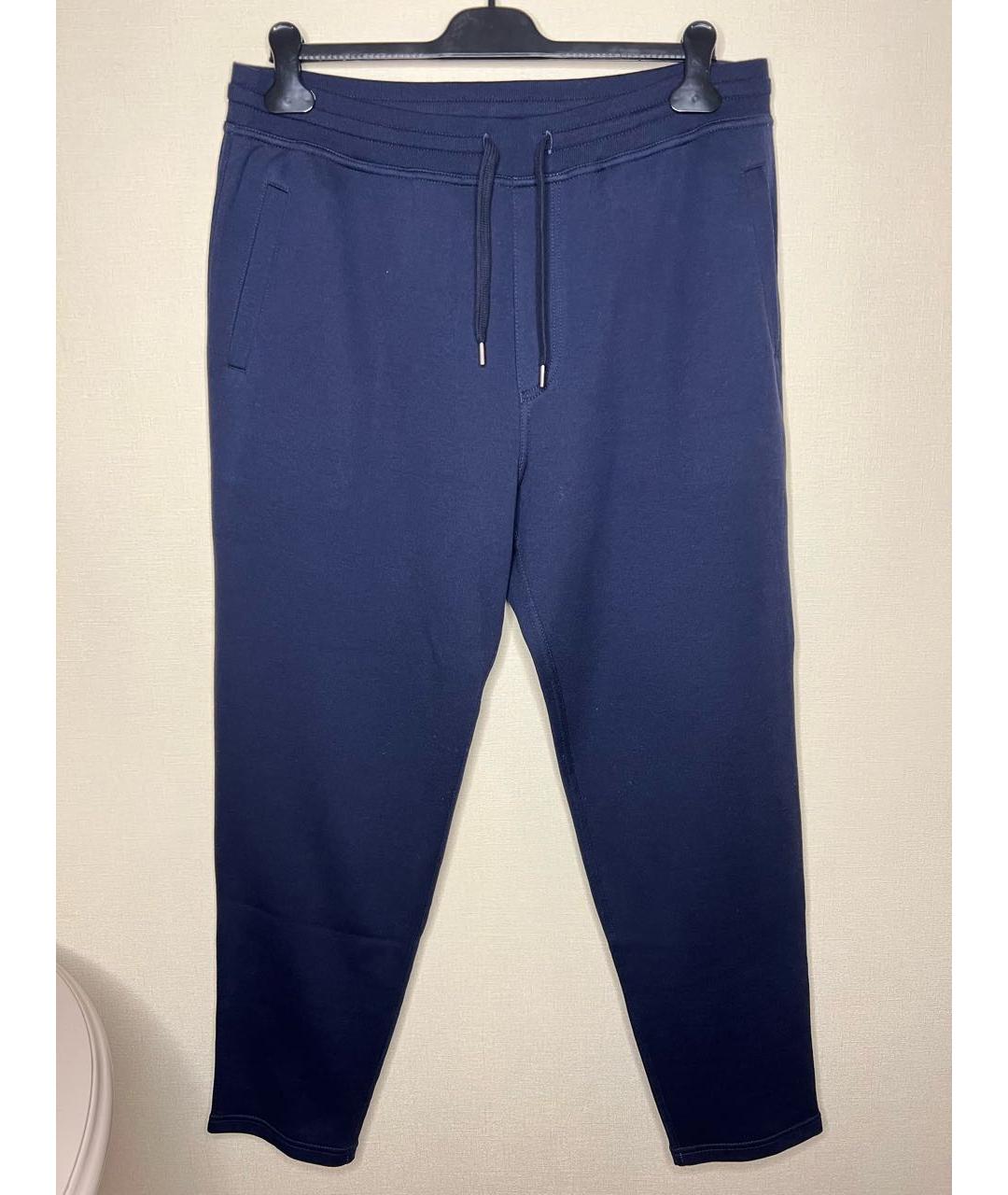 BRUNELLO CUCINELLI Темно-синие хлопковые повседневные брюки, фото 6