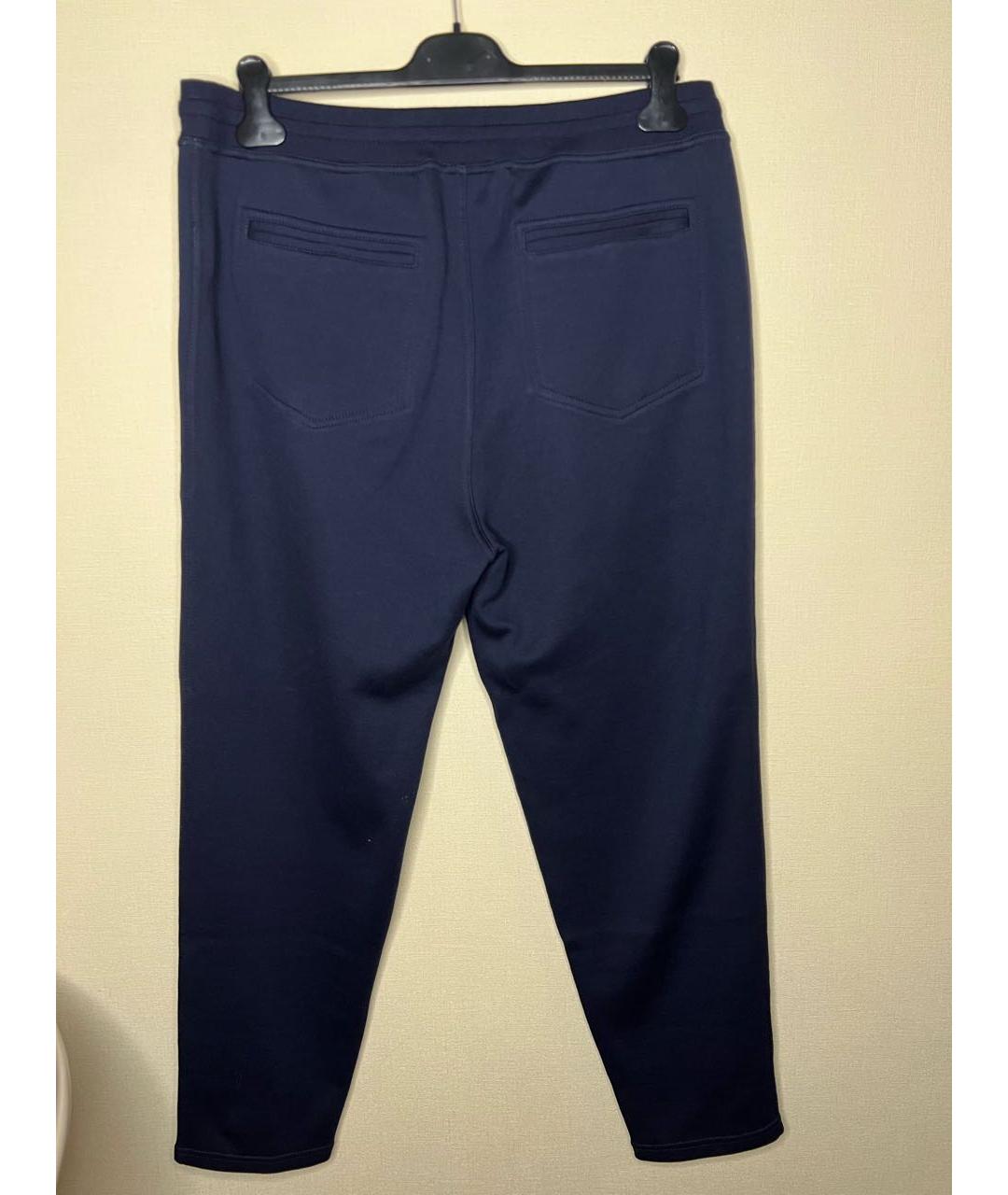 BRUNELLO CUCINELLI Темно-синие хлопковые повседневные брюки, фото 2