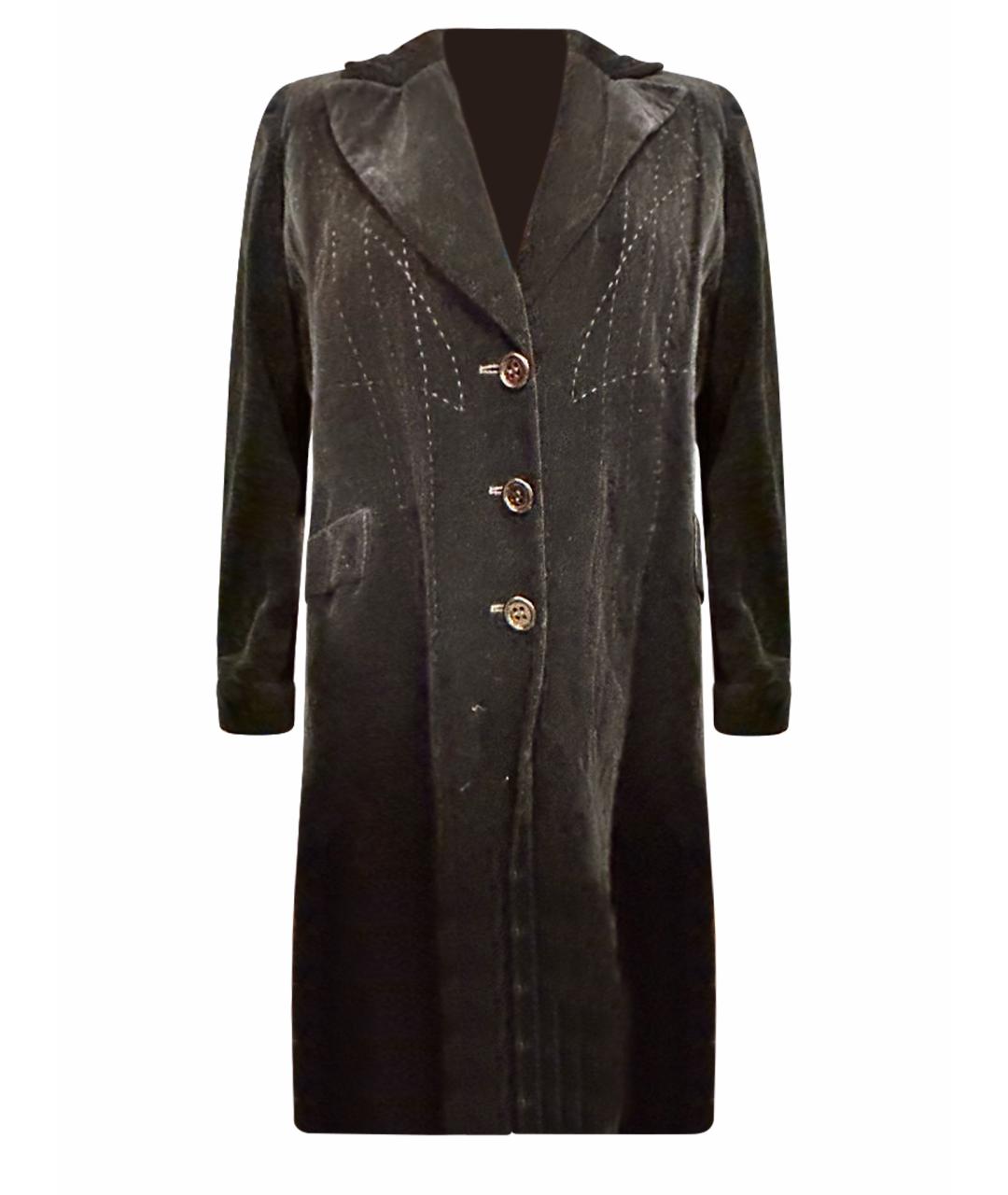 Mariella Burani Черное бархатное пальто, фото 1