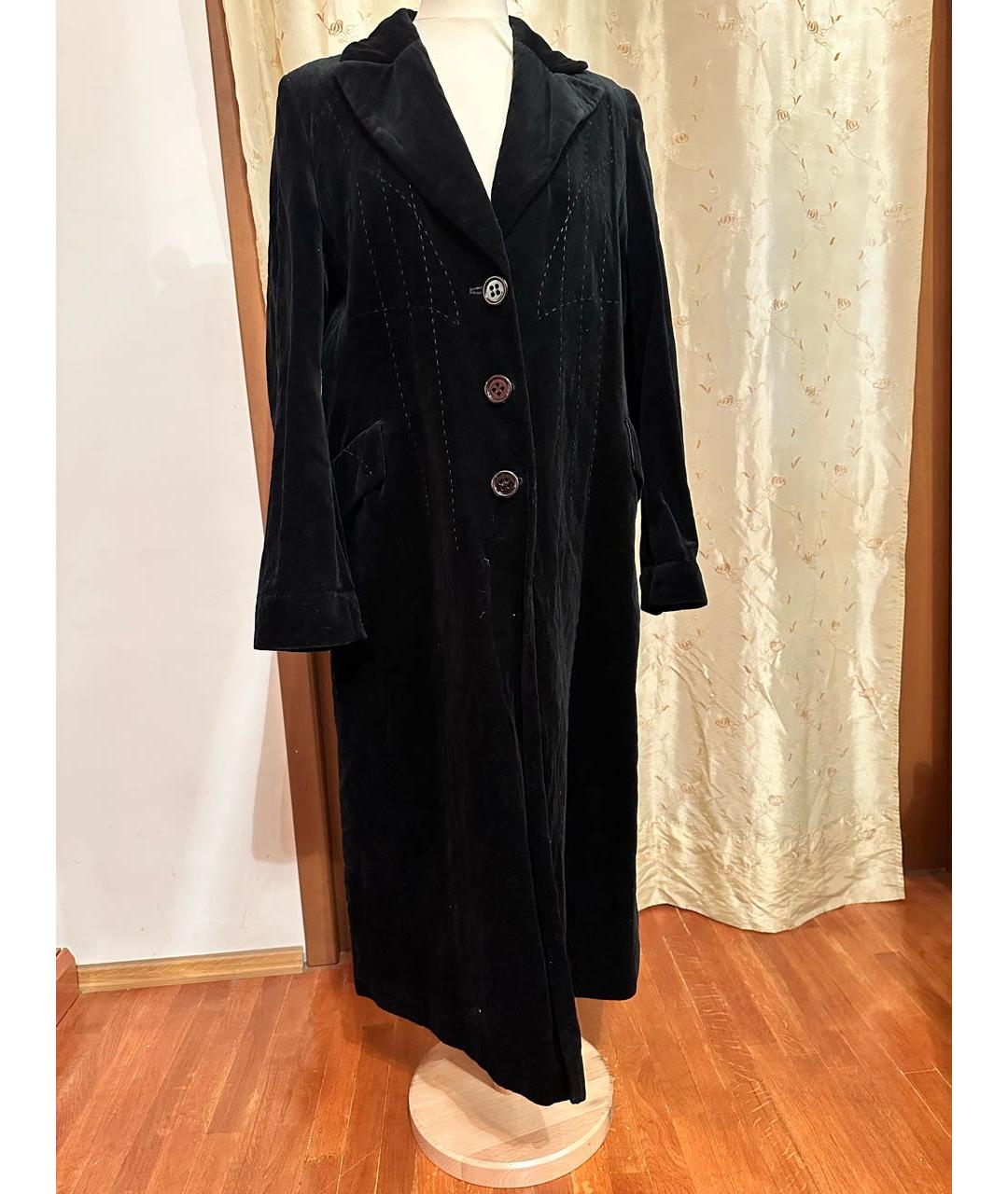 Mariella Burani Черное бархатное пальто, фото 4