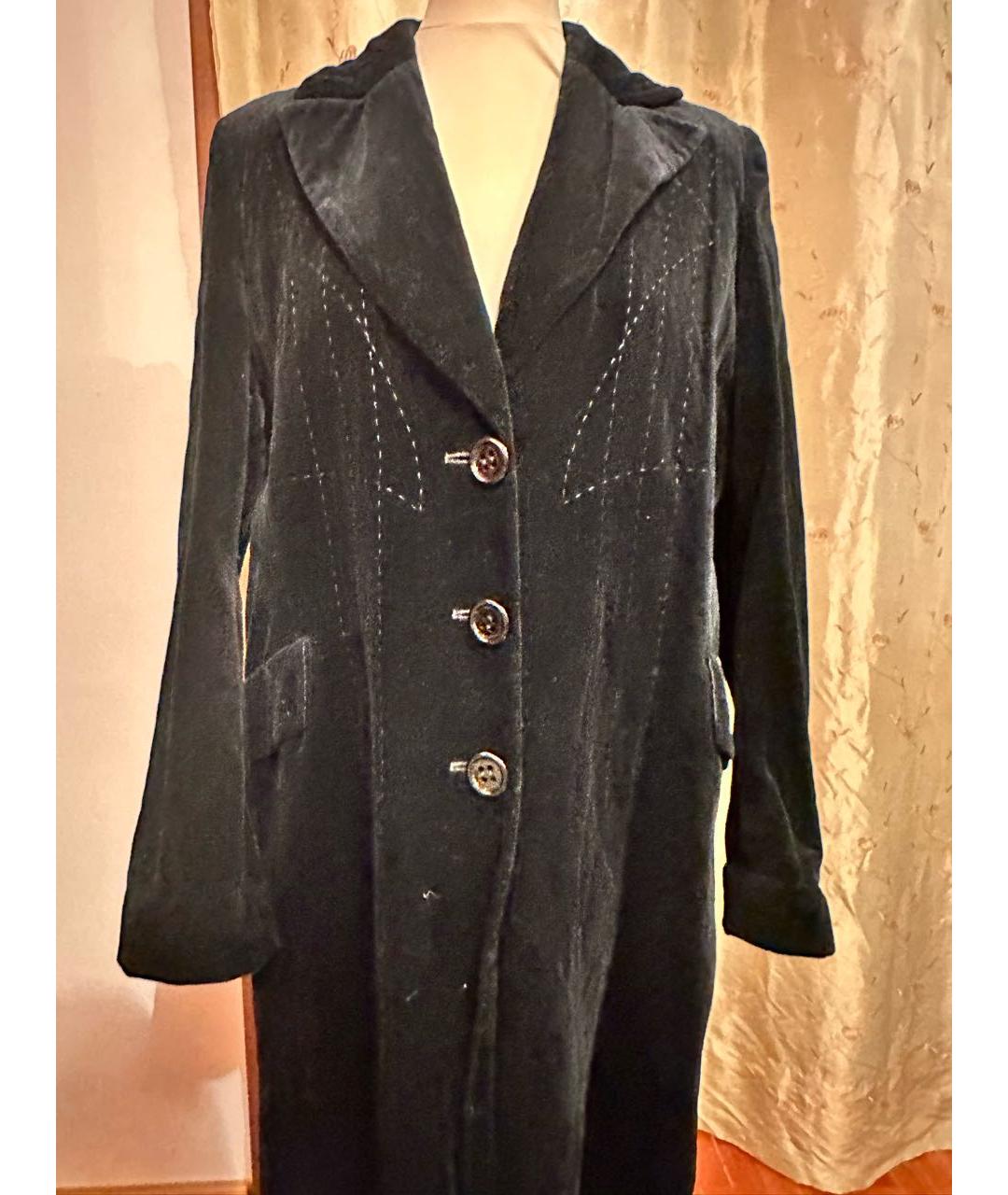 Mariella Burani Черное бархатное пальто, фото 7