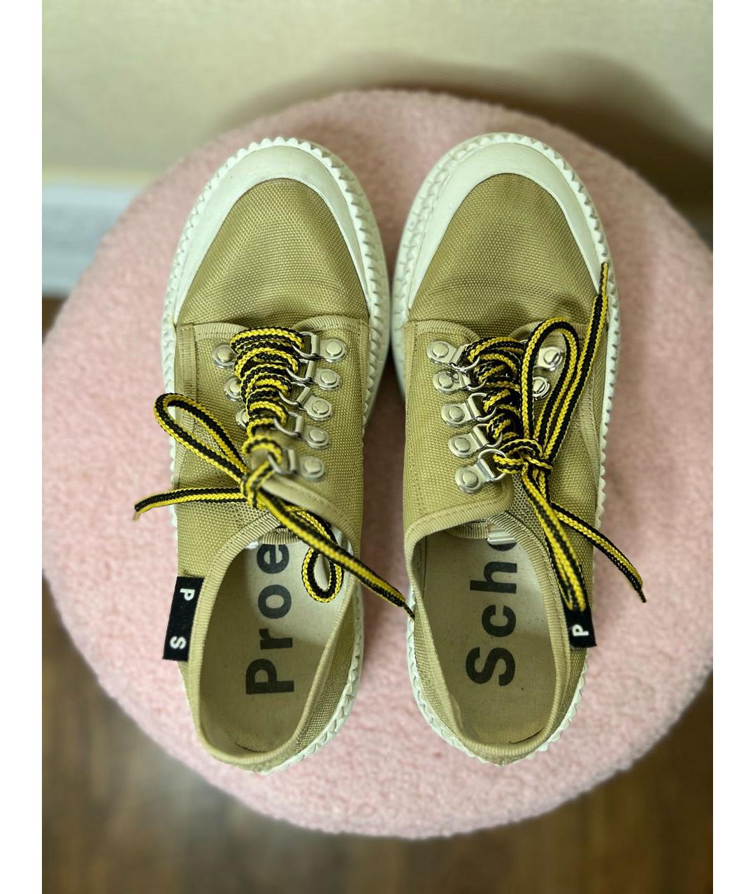 PROENZA SCHOULER Горчичные текстильные кеды, фото 7