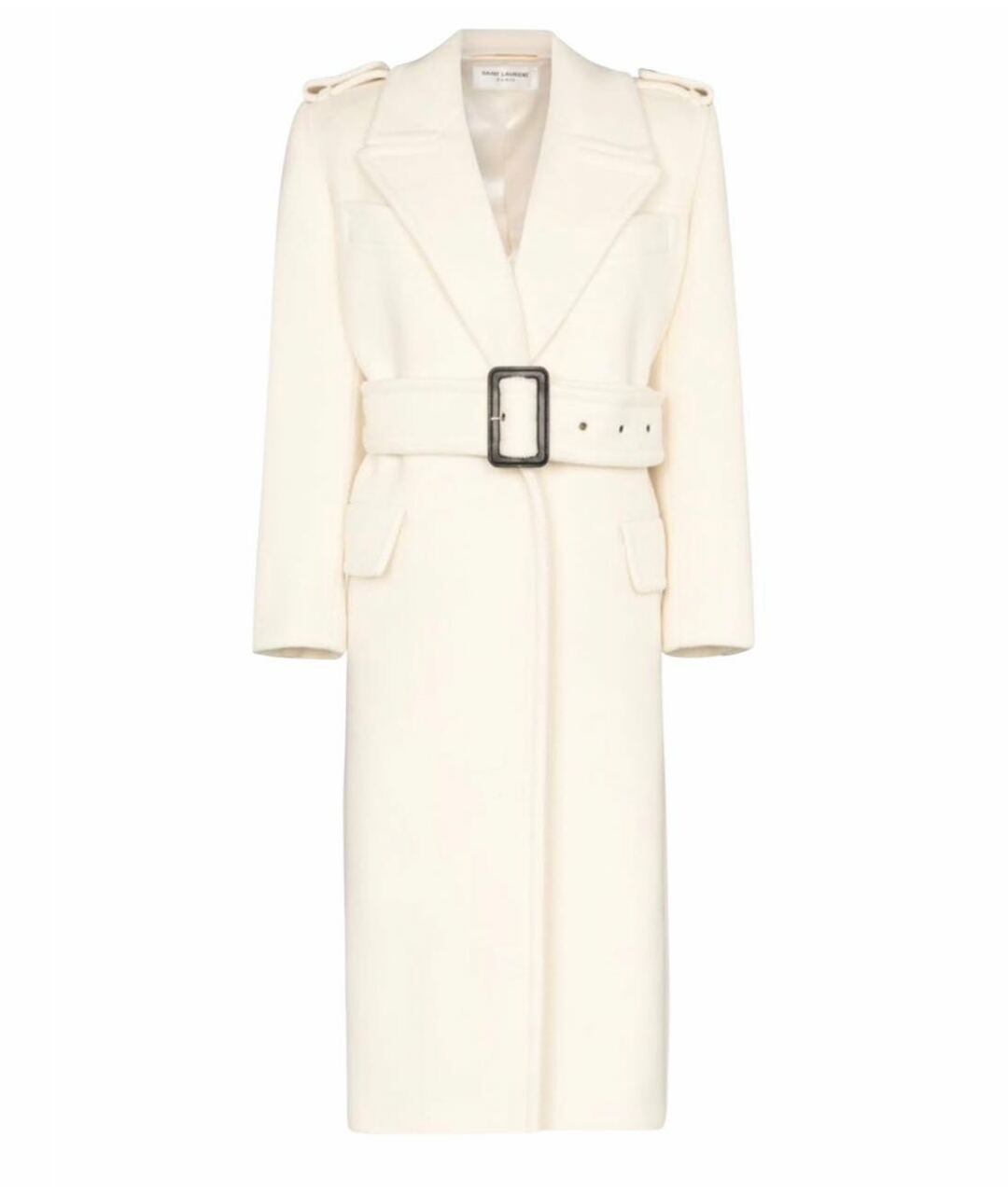 SAINT LAURENT Белое пальто, фото 1
