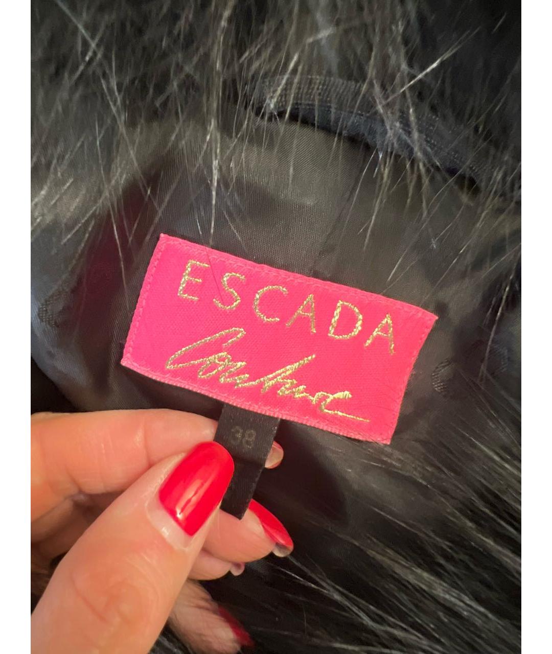 ESCADA Черное бархатное пальто, фото 5