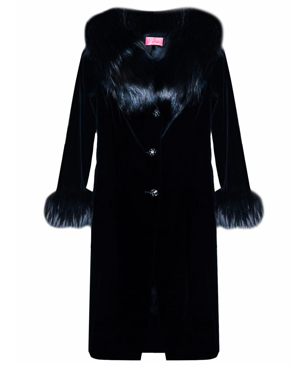 ESCADA Черное бархатное пальто, фото 1