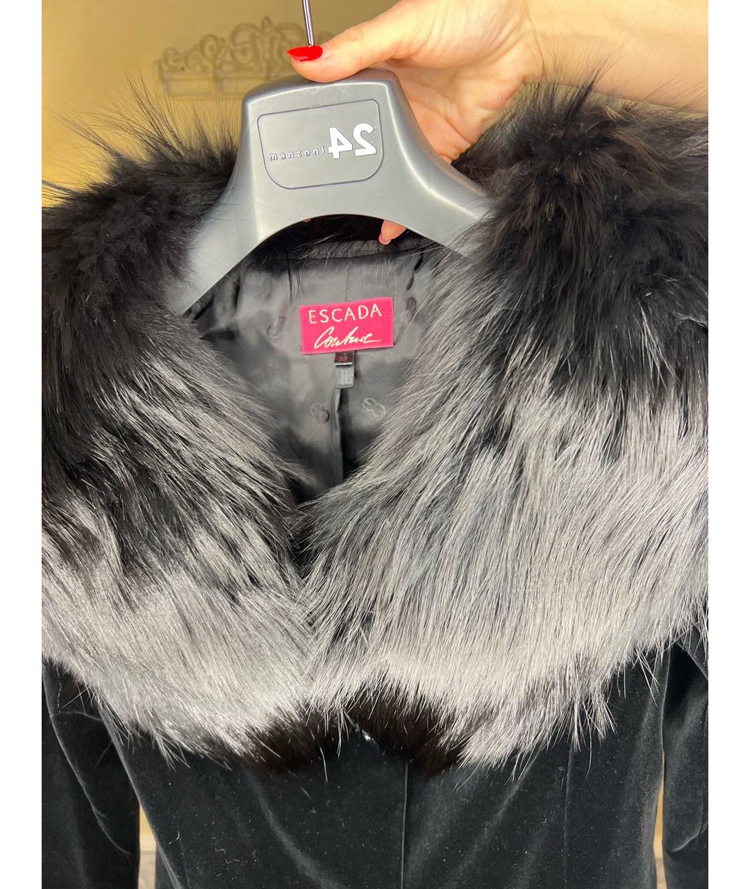 ESCADA Черное бархатное пальто, фото 3