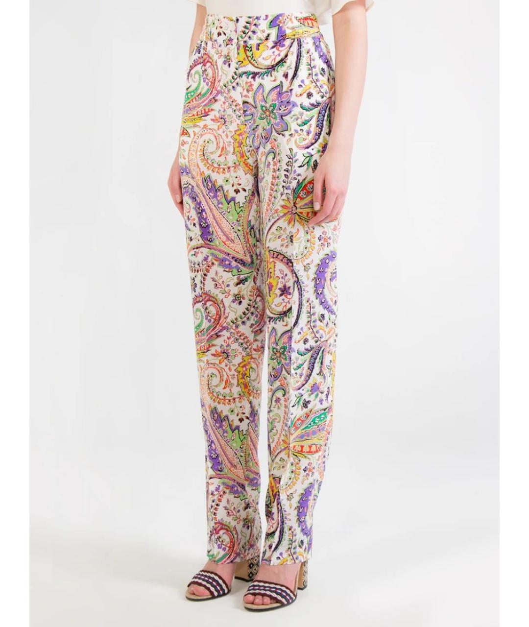 ETRO Мульти шелковые прямые брюки, фото 6