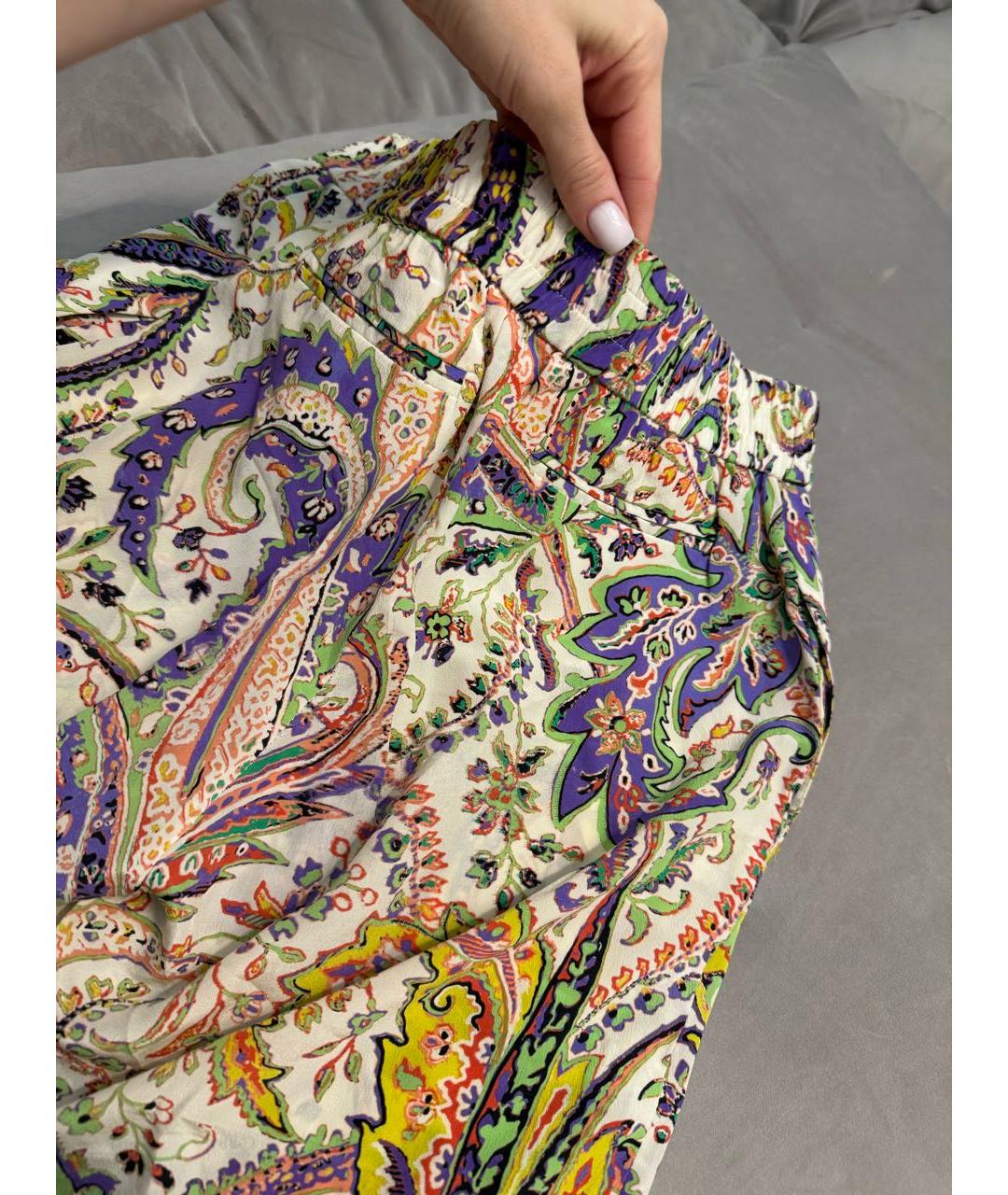 ETRO Мульти шелковые прямые брюки, фото 5