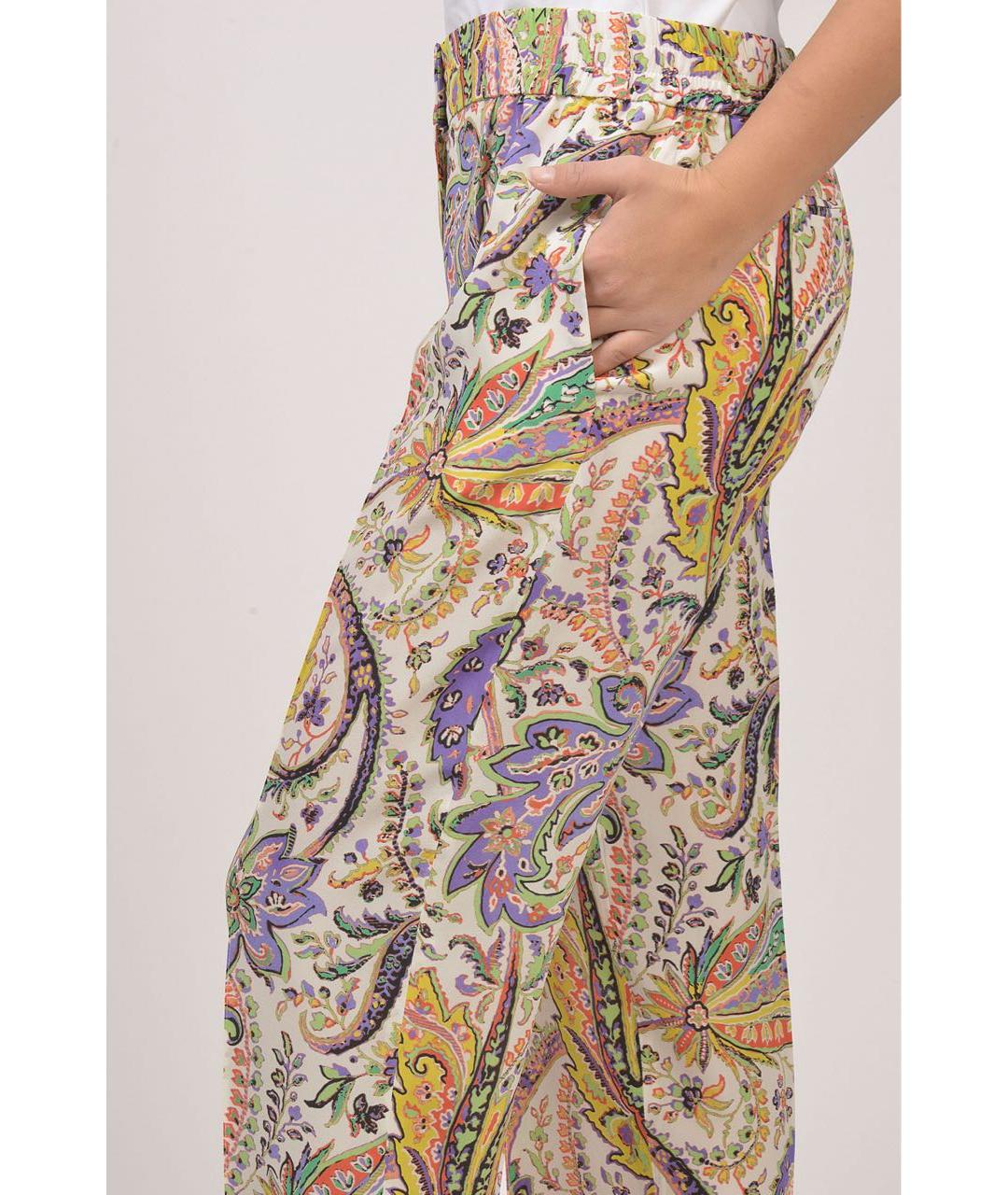 ETRO Мульти шелковые прямые брюки, фото 8