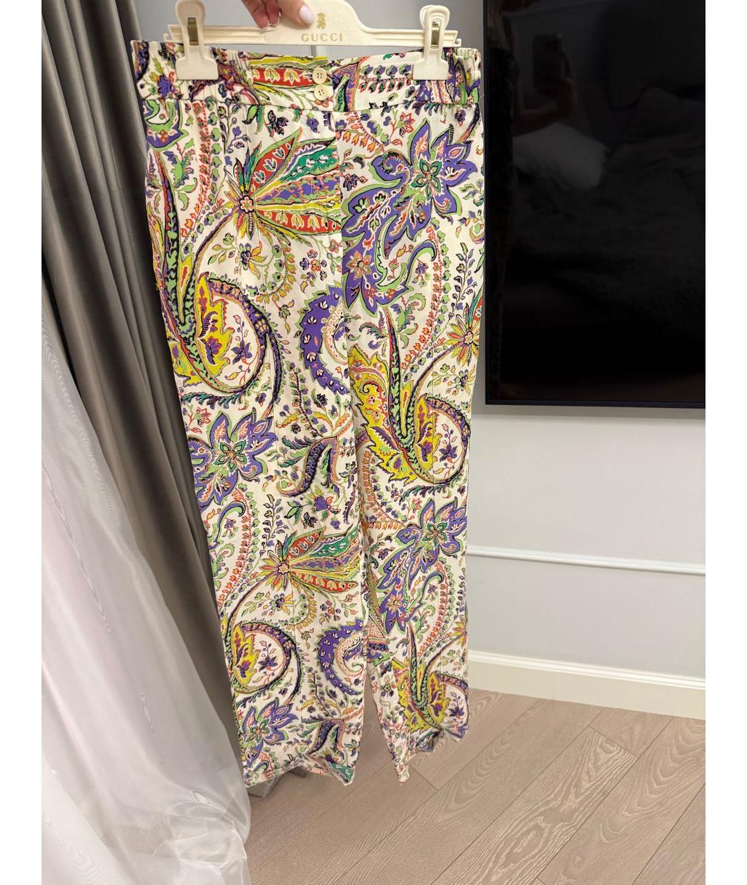 ETRO Мульти шелковые прямые брюки, фото 9