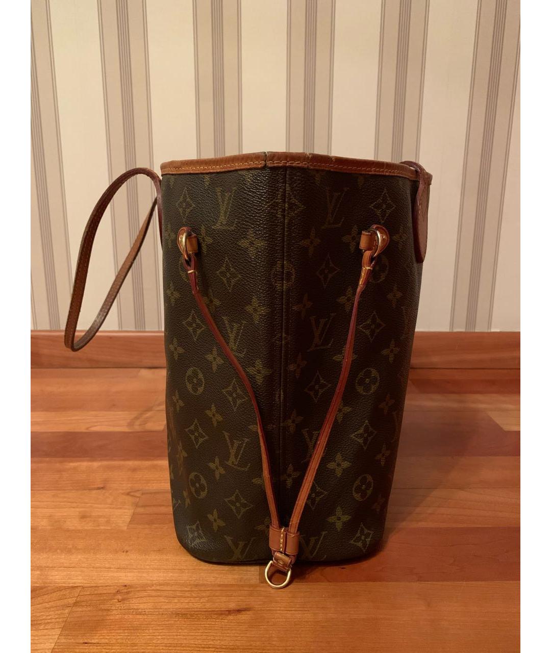 LOUIS VUITTON Коричневая кожаная сумка тоут, фото 3