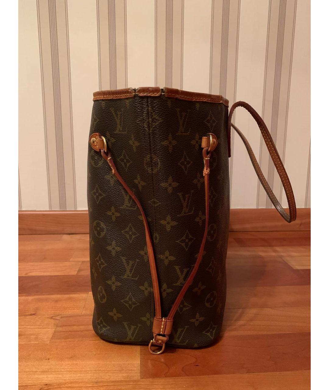 LOUIS VUITTON Коричневая кожаная сумка тоут, фото 4