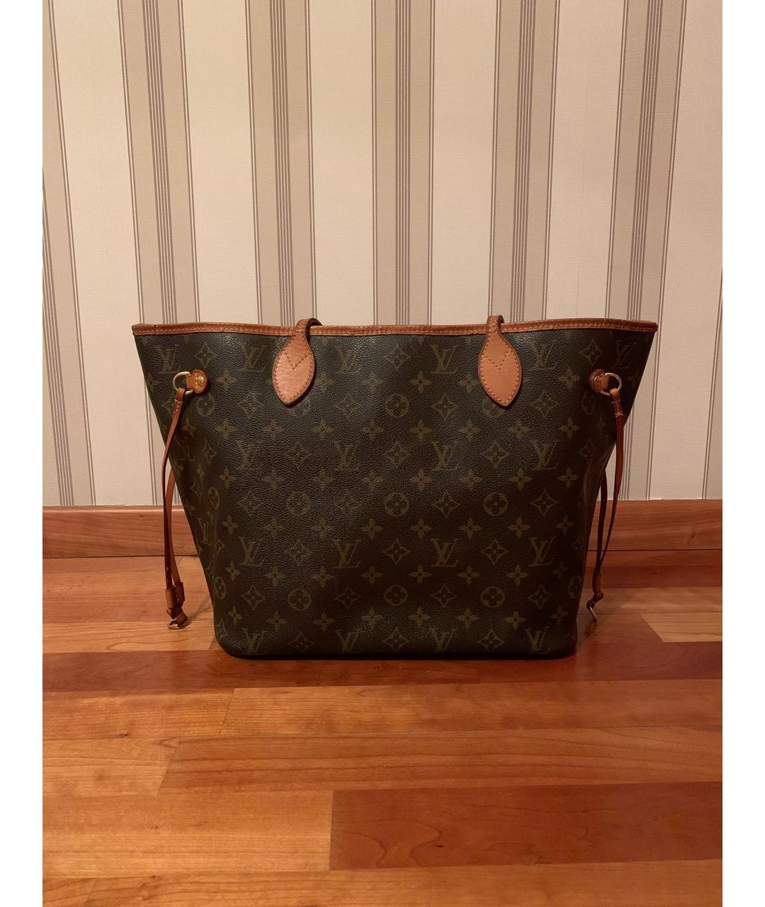 LOUIS VUITTON Коричневая кожаная сумка тоут, фото 9