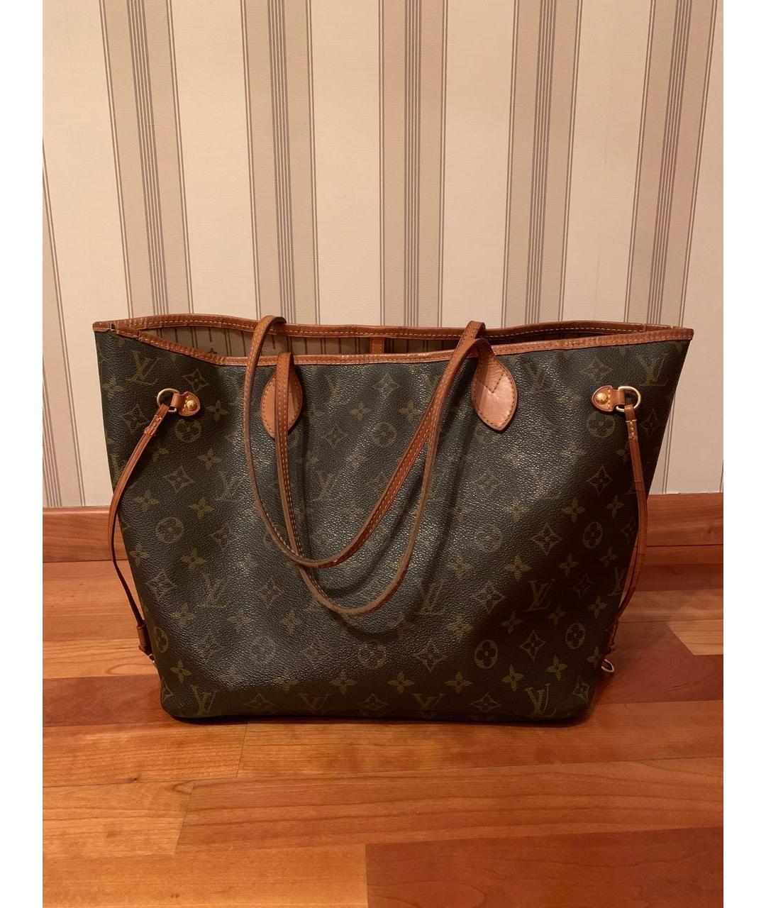 LOUIS VUITTON Коричневая кожаная сумка тоут, фото 2