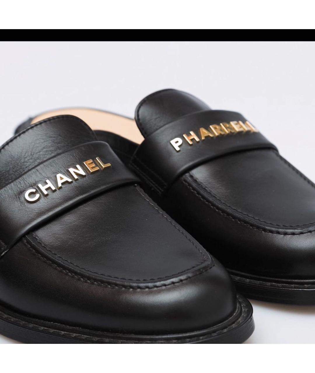CHANEL Черные кожаные мюли, фото 3