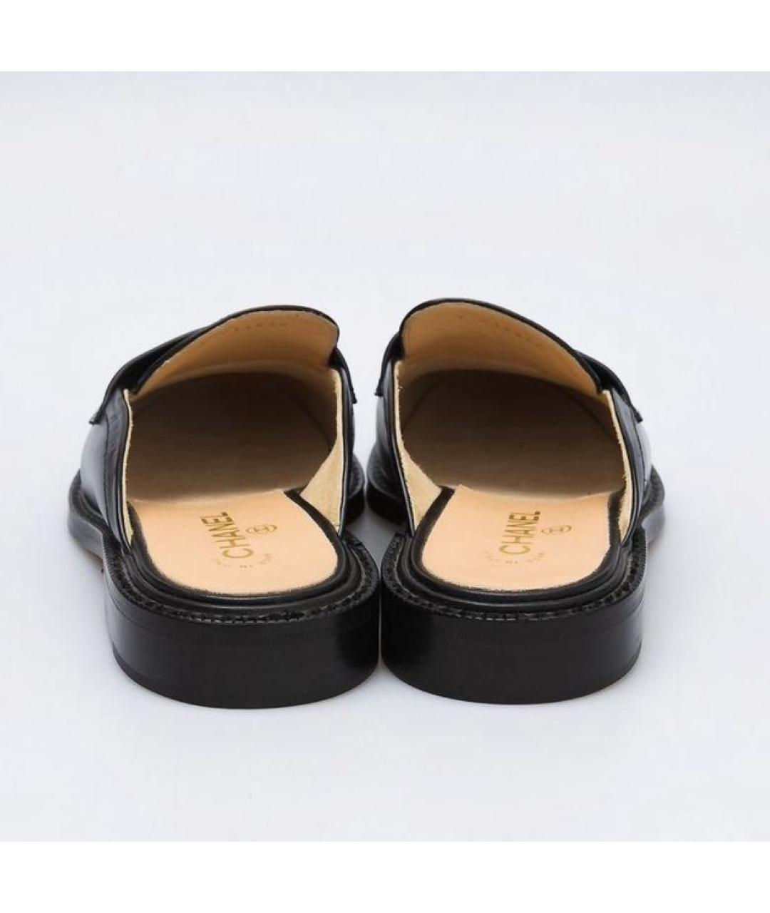 CHANEL Черные кожаные мюли, фото 5