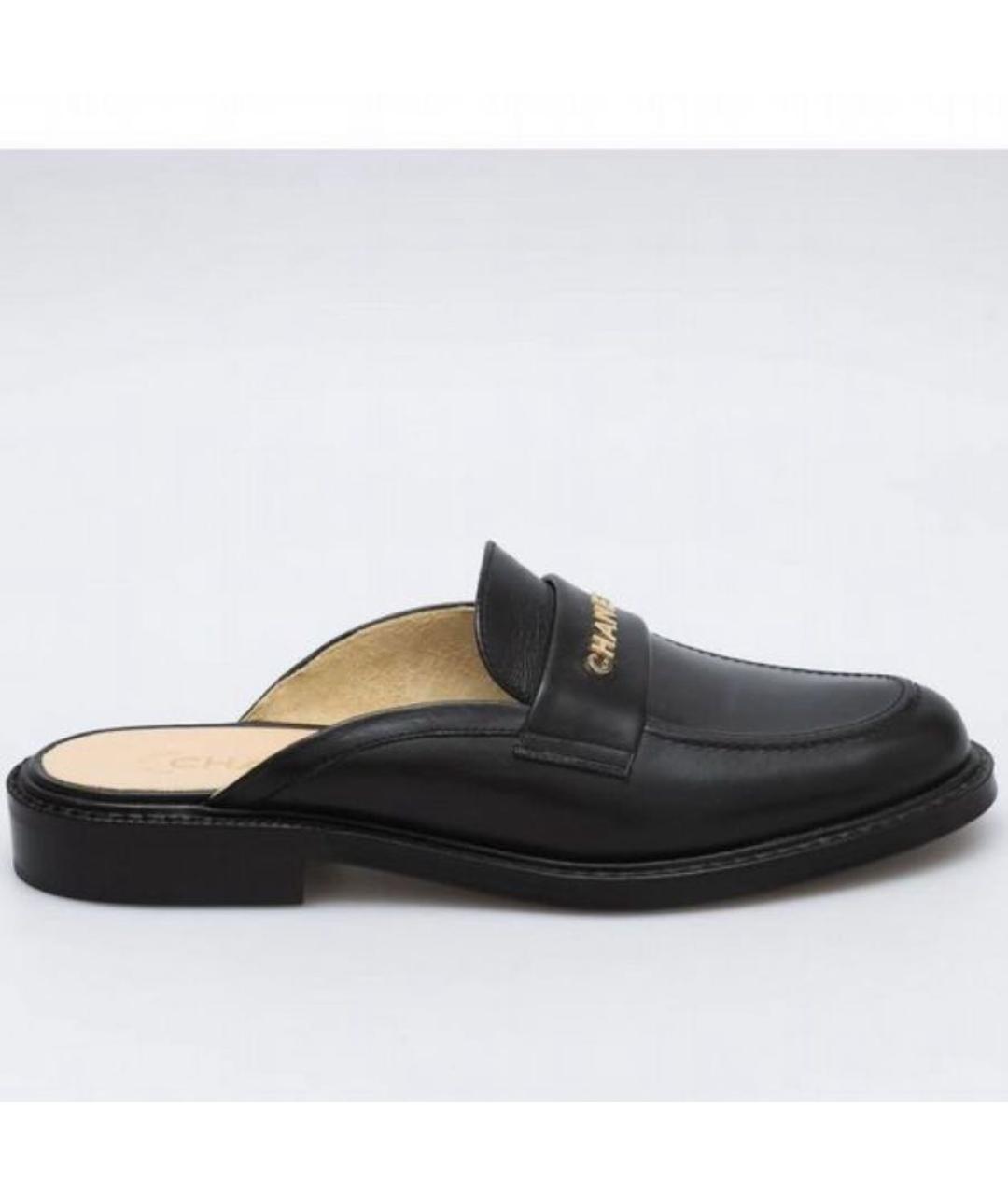 CHANEL Черные кожаные мюли, фото 7