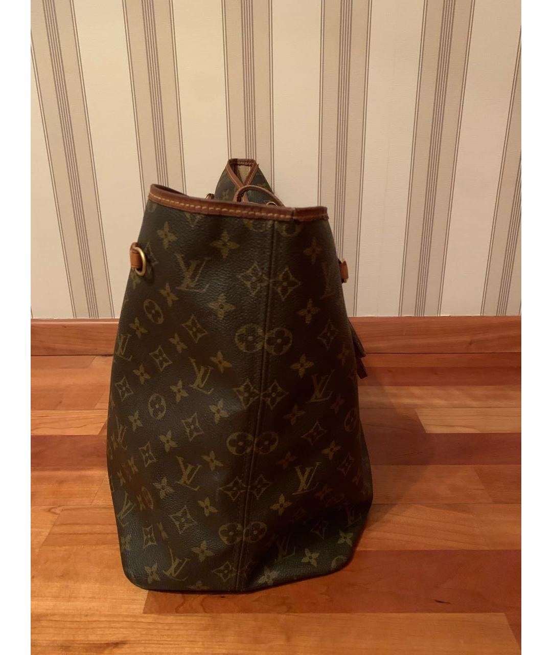 LOUIS VUITTON Коричневая кожаная сумка тоут, фото 5