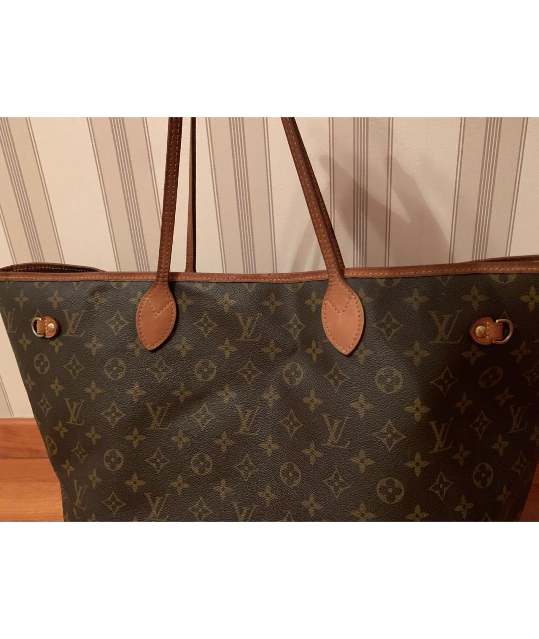 LOUIS VUITTON Коричневая кожаная сумка тоут, фото 2