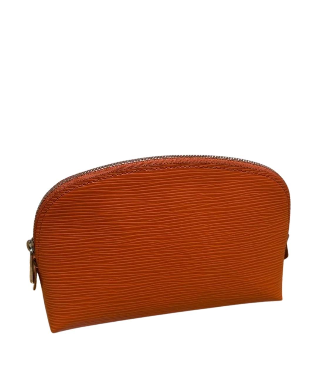LOUIS VUITTON Оранжевая кожаная косметичка, фото 1