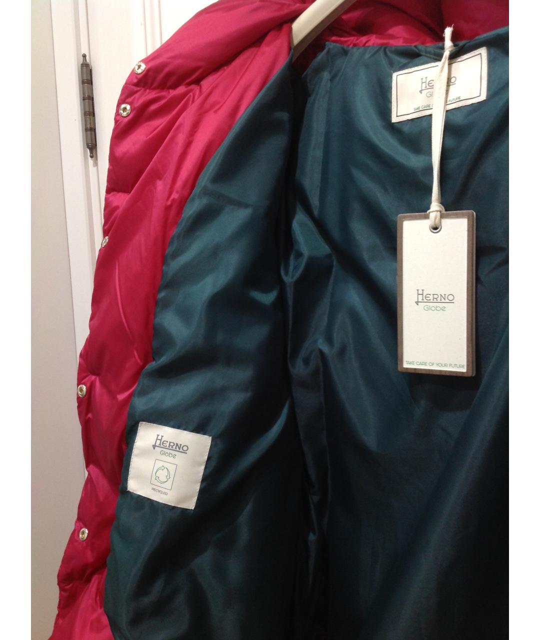 HERNO Фуксия полиэстеровый пуховик, фото 7