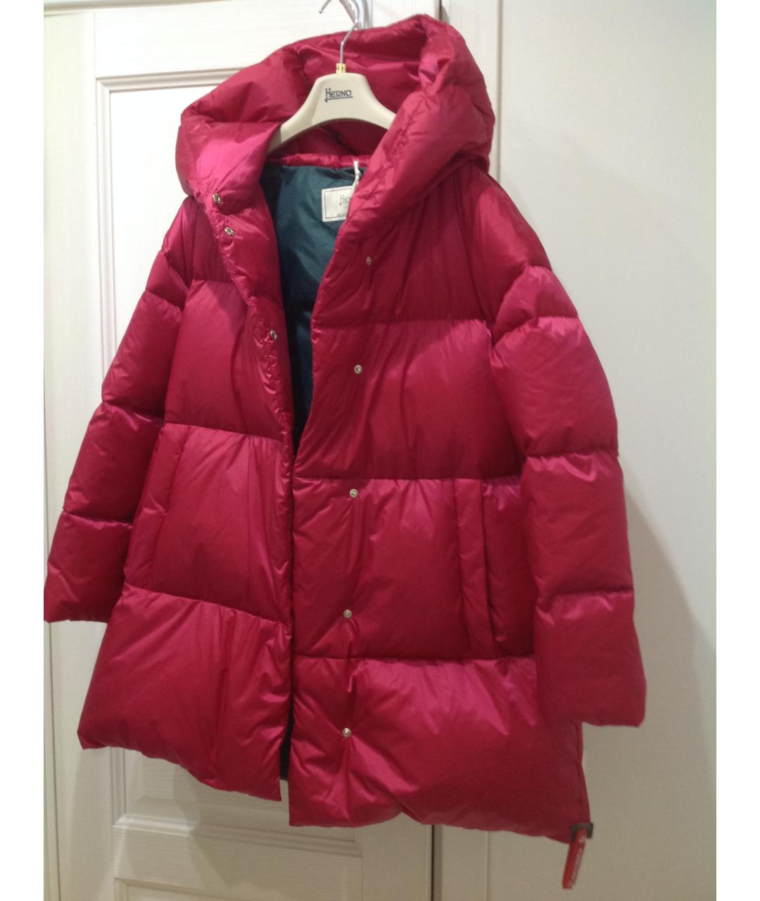 HERNO Фуксия полиэстеровый пуховик, фото 4