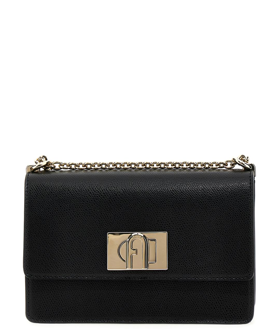 FURLA Черная кожаная сумка через плечо, фото 1