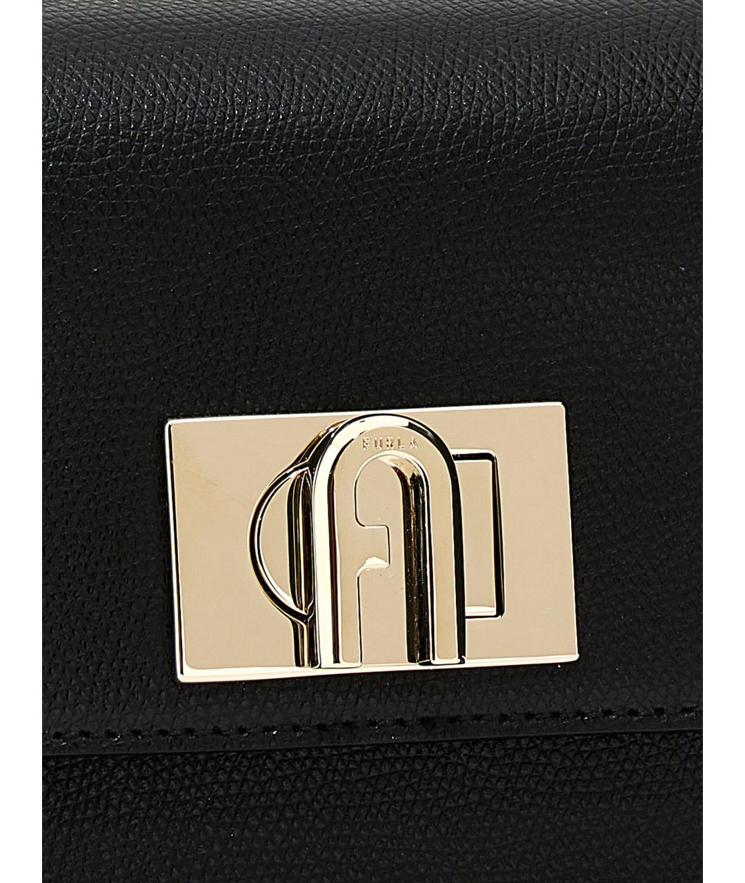 FURLA Черная кожаная сумка через плечо, фото 3