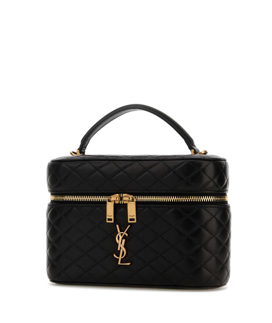 SAINT LAURENT Черная кожаная сумка через плечо, фото 2