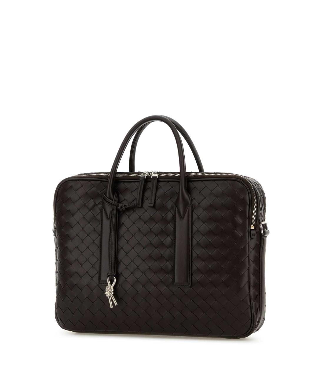 BOTTEGA VENETA Коричневый кожаный портфель, фото 2