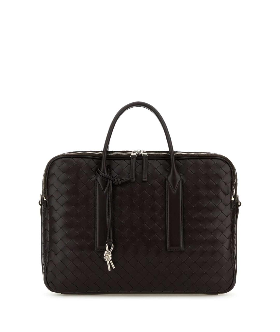 BOTTEGA VENETA Коричневый кожаный портфель, фото 1