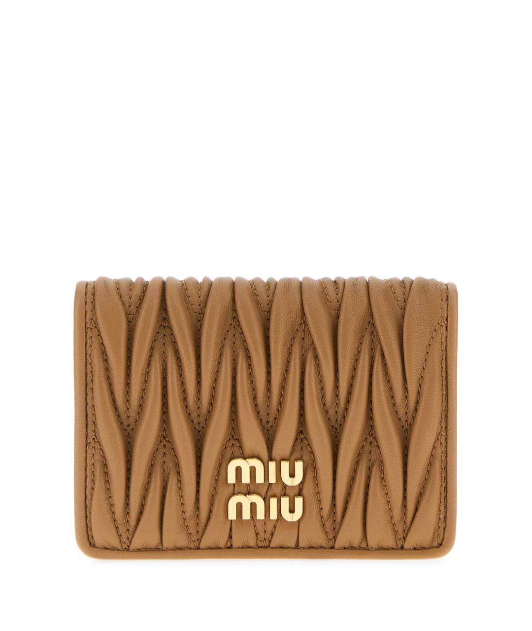 MIU MIU Бежевый кожаный кошелек, фото 1