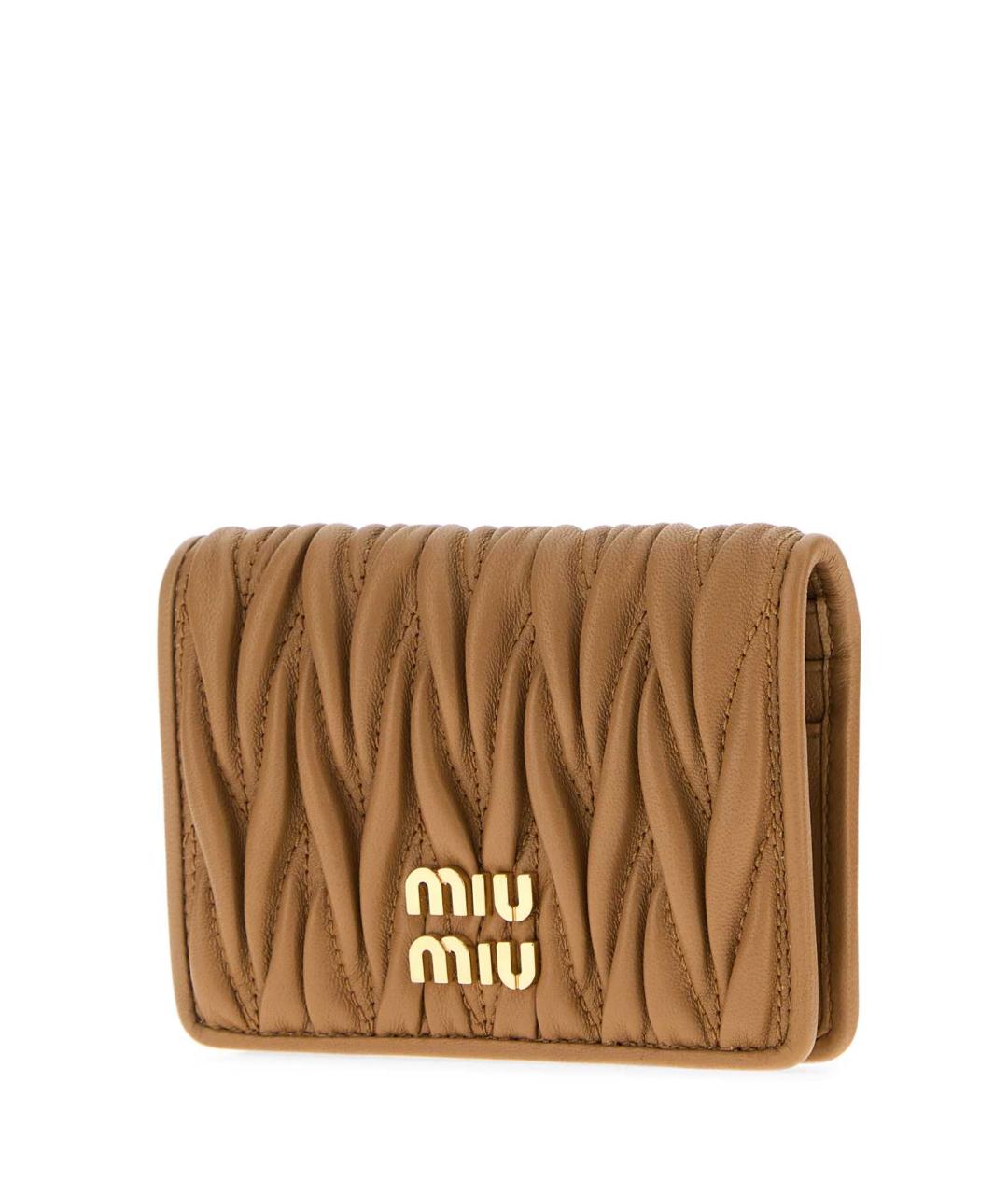 MIU MIU Бежевый кожаный кошелек, фото 2