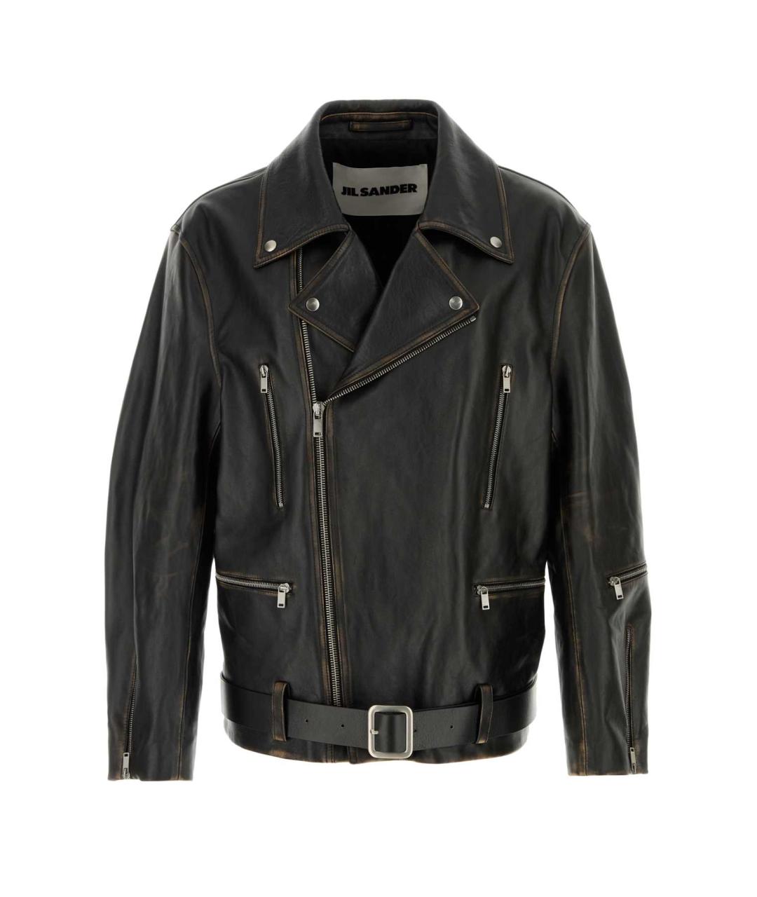 JIL SANDER Черный кожаный джемпер / свитер, фото 1