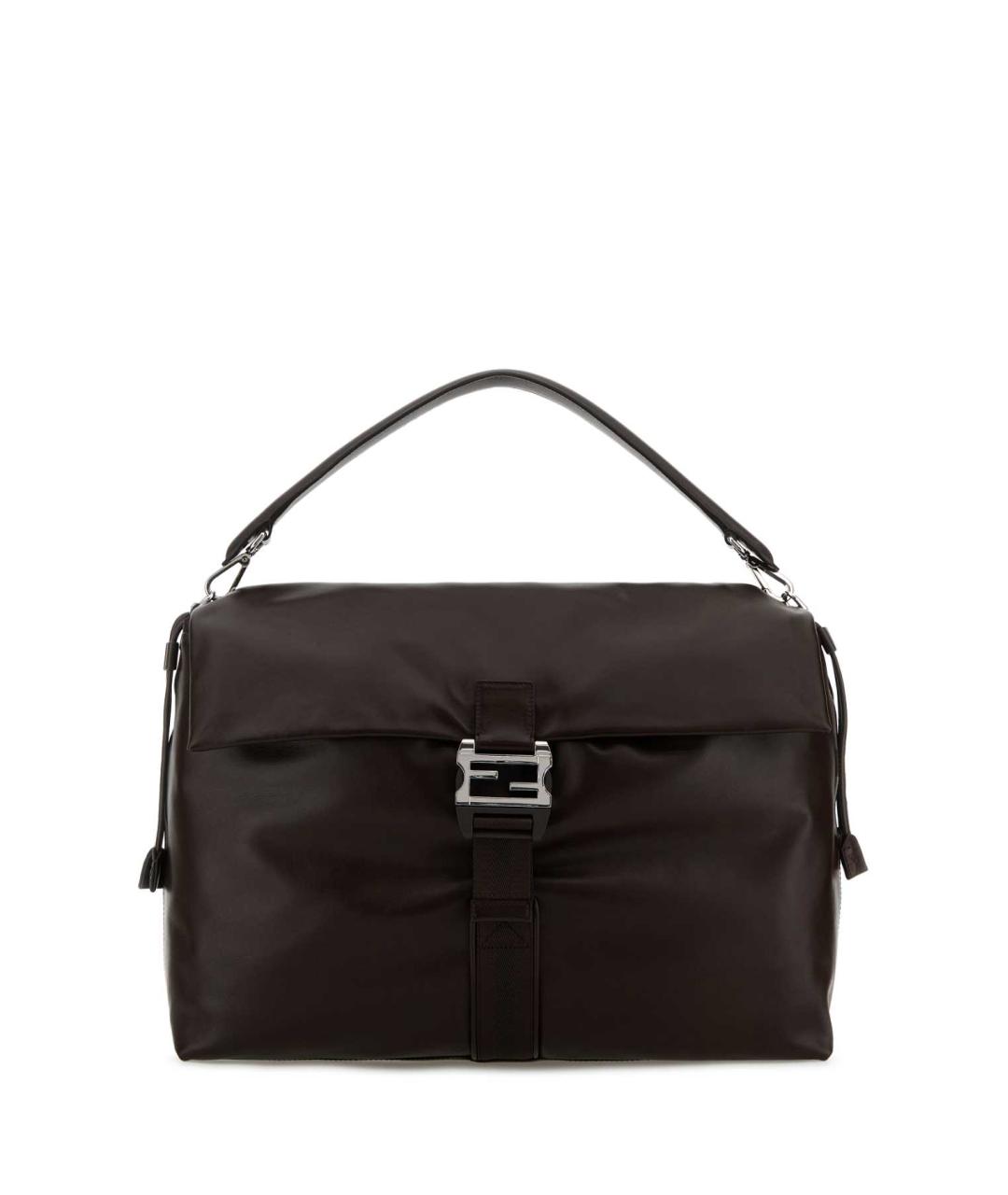 FENDI Коричневая кожаная сумка на плечо, фото 1