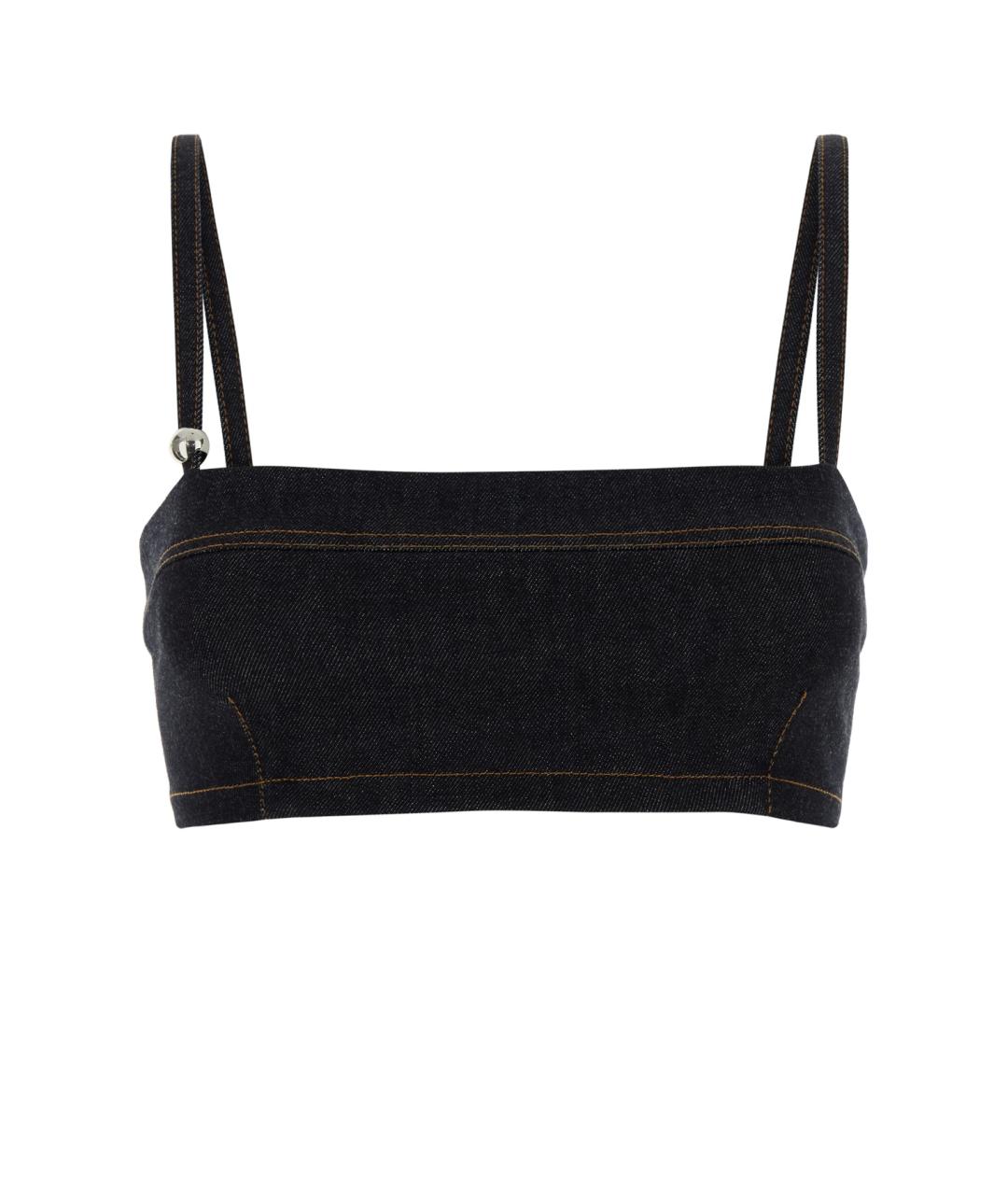 JACQUEMUS Темно-синяя хлопковая майка, фото 1